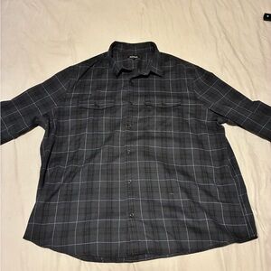 Express Men's Black Plaid Button-Down Shirt